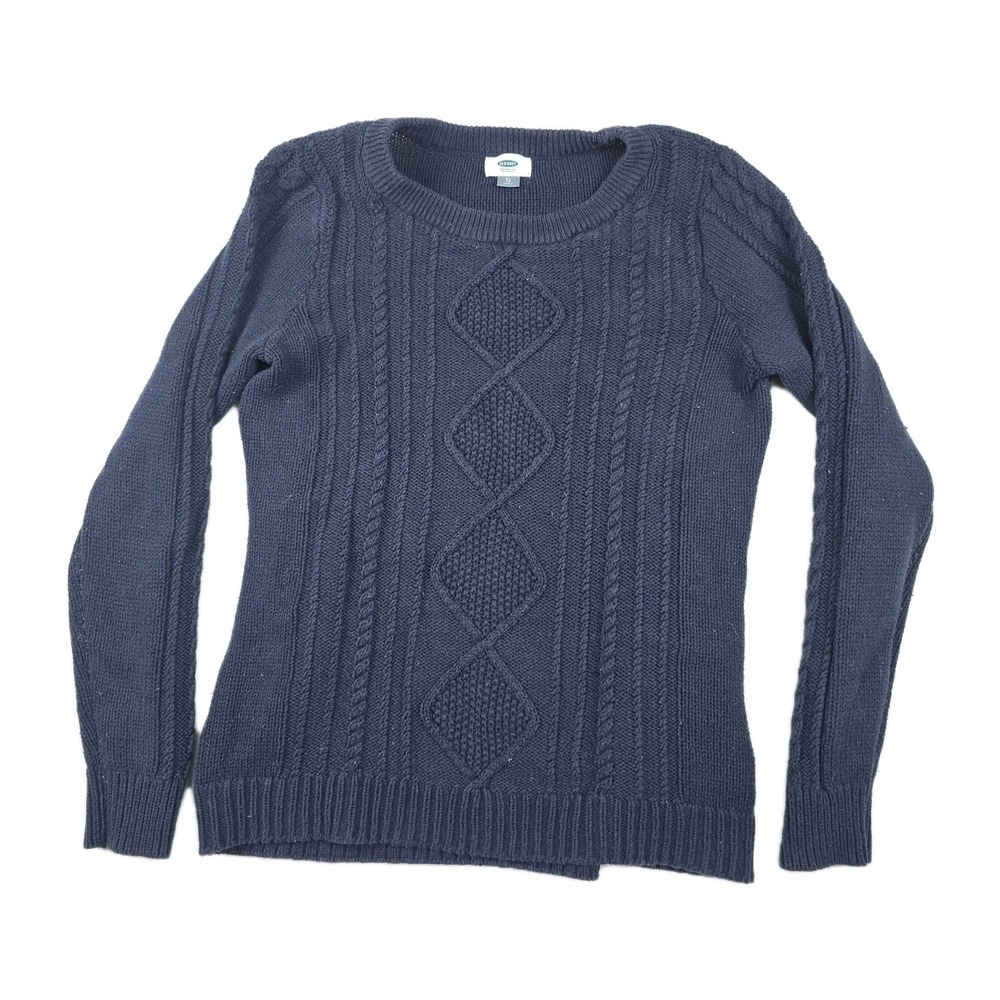 Old Navy Women's Size XL Blue Pullover Cable Knit Long Sleeve Sweater
